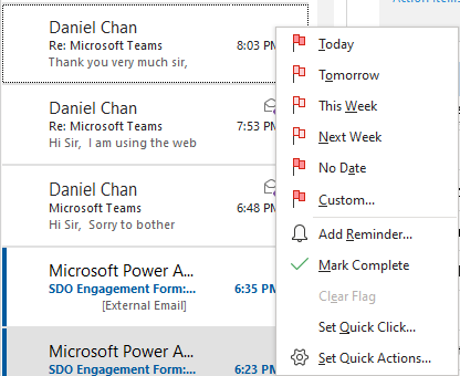 Flags in Outlook have been the bridge to emails and task management